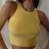 Knitted Vest Women Summer Solid Colour Slim Threaded Inner Tops Short Y2K Vests
