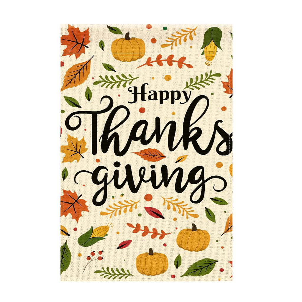 Thanksgiving ThemeGarden Flag 12x18 Inch Double Sided for Courtyard Outdoor Welcome Flag Decoration (Excluding Flagpole)
