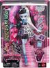 Monster High Scary Sweet Birthday Frankie Stein in a Black Party with themed accessories including an and Doll, Dress, invitation, balloons, toys,