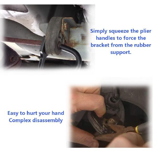 Exhaust Hanger Removal Tool,Rubber Bracket And Exhaust Hanger Separation Exhaust Pliers,Compatible With All Exhaust Rubber Hangers