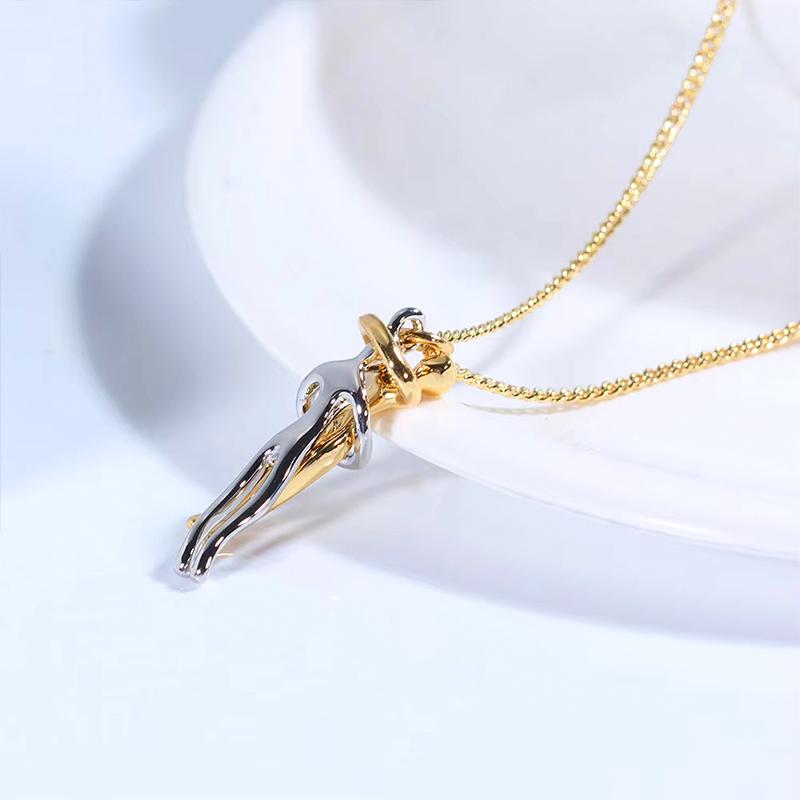 1PC Symbole d'Amour Mode Couple S'Étreignant Port Quotidien Pendentif Collier Cadeaux Alliage Saint-Valentin Bijoux Nouveau Exquis