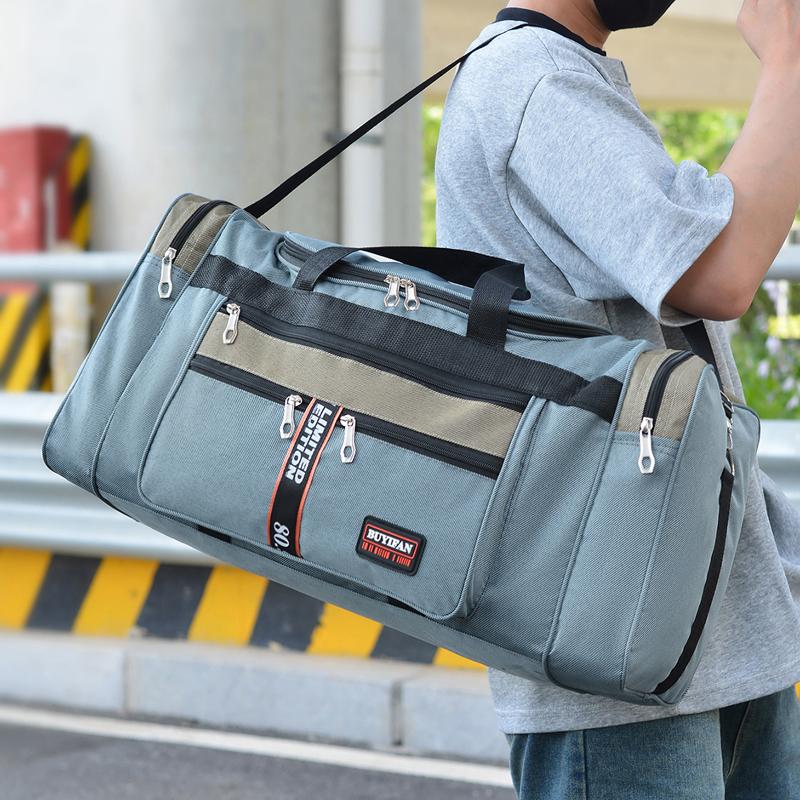 Large Capacity Foldable Hand-held Bag Portable Travel Bag Oxford Crossbody Bag Waterproof Outdoor Bag Gym Exercise Hand-held Bag