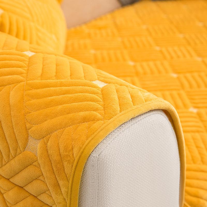 Thickened Milk Velvet Sofa Cushion Universal High -End Living Room Sofa Cushion Cover Solid Color Simple Furniture Protective