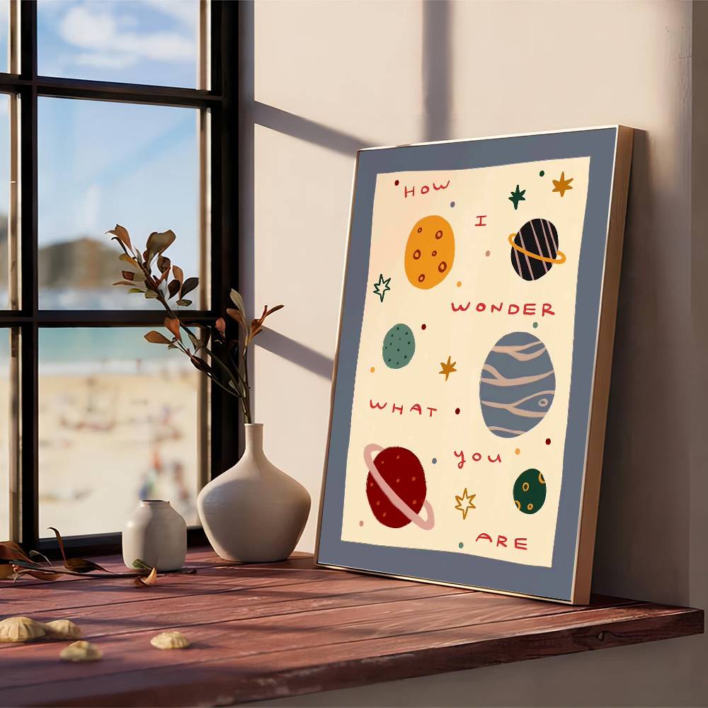 Bohemian Sun Moon Animal Cartoon Illustration Classic Vintage Posters Whitepaper Prints Posters Artwork Kawaii Room Decor