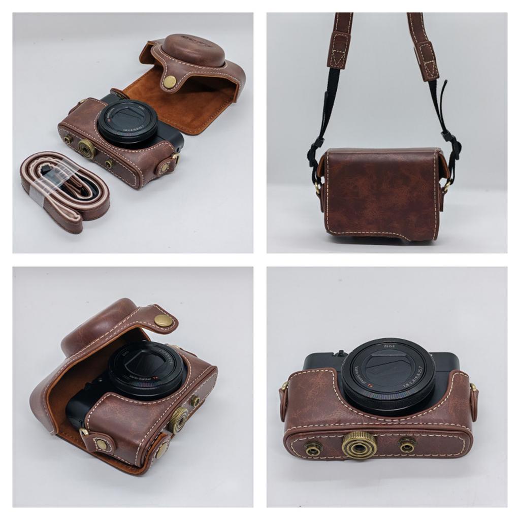 Retro Protective Camera Case Bag for RX100 Digital Camera PU Leather Organiser Box for Travel and Daily Use