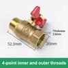 1 Piece Air Compressor Water Gas Oil Shut Off Valve Butterfly Stem Brass Ball Valve 1/4" 3/8" 1/2" Bsp Threaded Male To Female