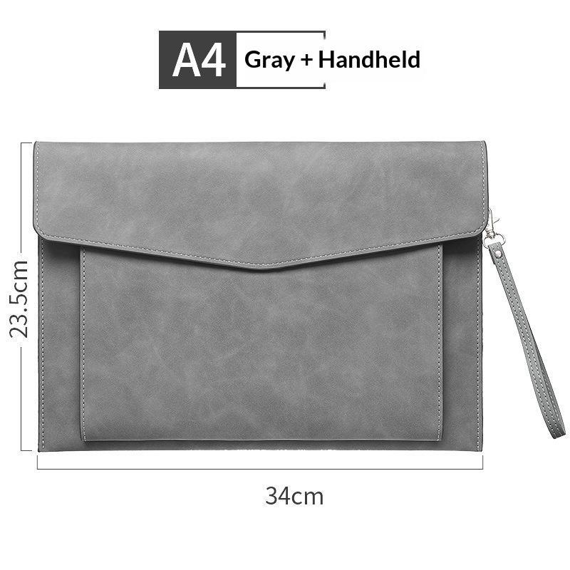 A4 Pu Leather Document Bag Storage Bag Large Capacity Double-Layer File Folder Business Official Briefcase