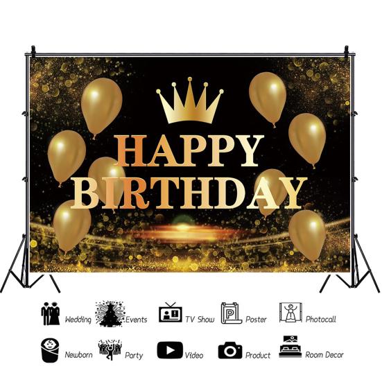 Happy Birthday Backdrop Banner Background Cloth Photo Props Party Decoration