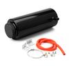 800ML Cylinder Radiator Overflow Reservoir Coolant Tank Universal Can Black Silver BX101142