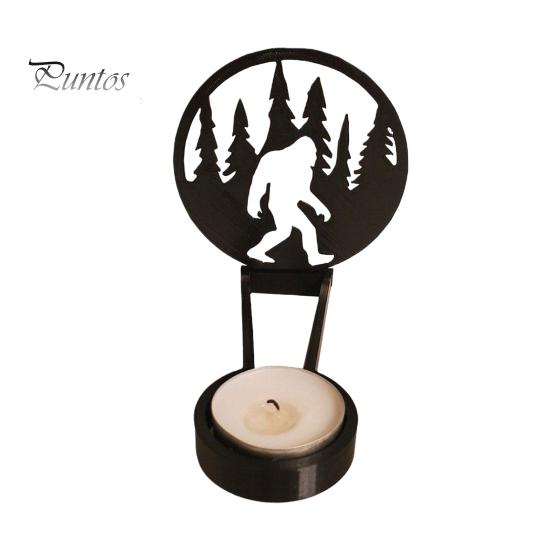 Halloween Candle Holder Metal Tealight Candle Holder with Scary Figure Silhouette Spooky Ghost Tealight Shadow Caster for Indoor Decor