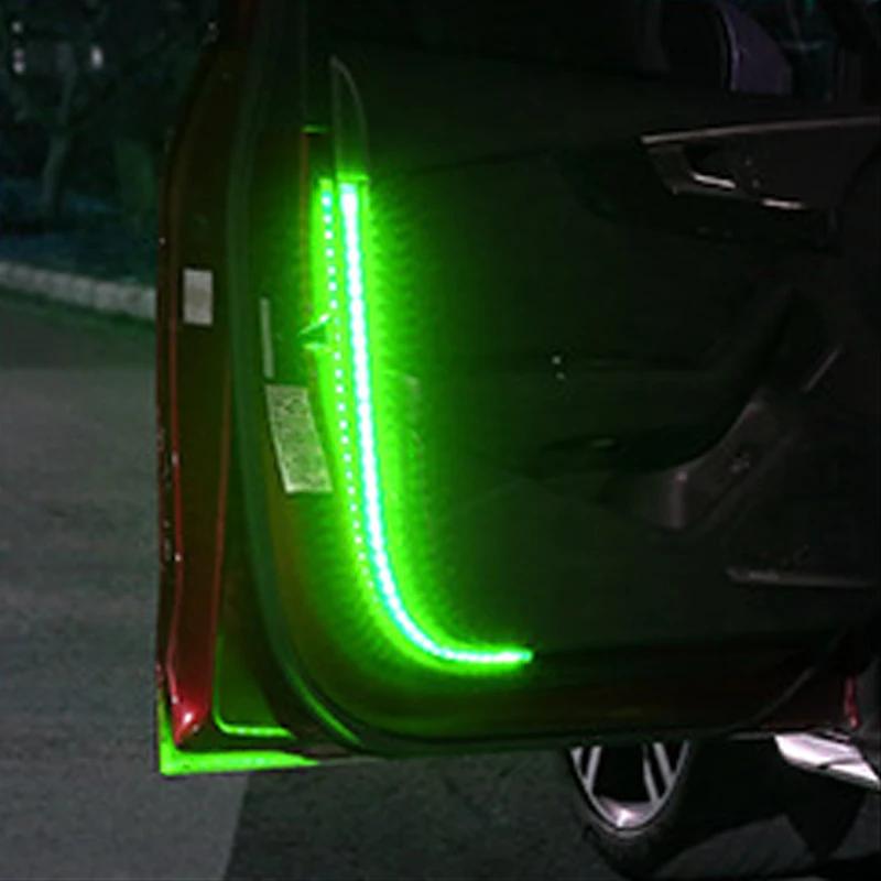 

1/2/4 шт. Предупредительный свет двери автомобиля, свет фантомного цвета, всегда горит при открытии двери, мигающий свет для предотвращения столкновения сзади 60cm&1pcs зелёный