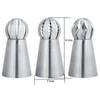 3pcs/set Stainless Steel Cupcake Sphere Ball Shape Icing Piping Nozzles Cake Decorating Tool Pastry Cream Spout for DIY Baking