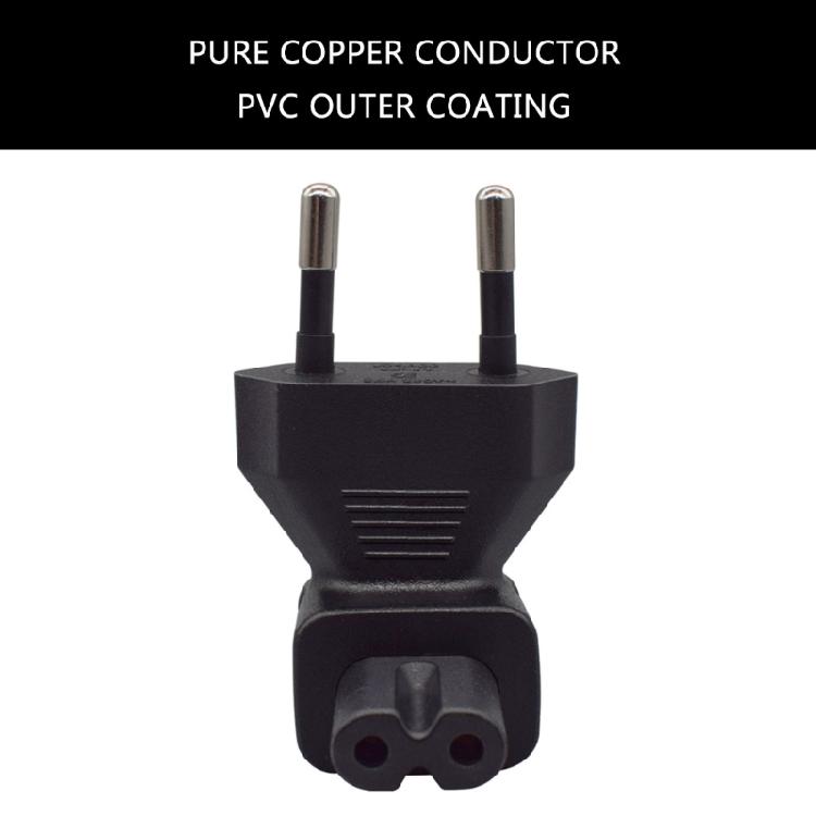 European 2Pin Male to IEC320 C7 Female Power Adapter, Converts EU4.0 to IEC320C7 Easy to Use for Various Electronics
