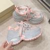 7.5CM New 2025 Summer Women Platform Sneakers Thick Bottom Breathable Mesh Casual Chunky Shoes High Heel Sports Dad Shoes Woman
