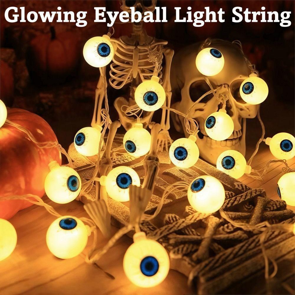 Ten Eyeball String Lights Simulation Glowing Eyeball Hanging Lamp Luminous Eyeballs Halloween