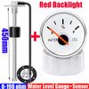 0-190Ohm Water Float Sensor+Water Level Gauge Red Color LED 52mm Water Tank Meter Indicator For Marine Car Camper Yacht Custom