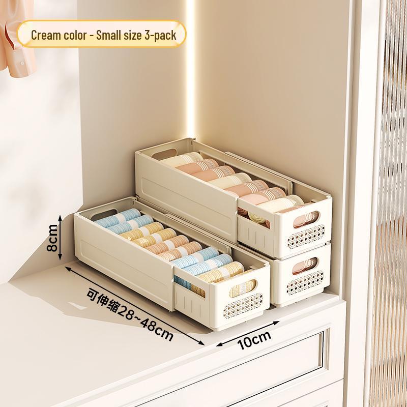 Retractable Wardrobe Drawer: Layered Organizer for Pants and Clothing Storage