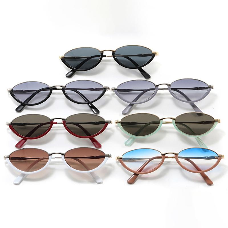  Small Cat Eye Fashion Women Double Color Sunglasses Retro Men Rivets Gradient Shades UV400 Sun Glasses