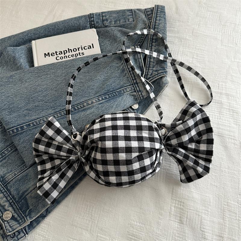 Fashi Plaid Candy Design Shoulder Bags for Women Lightweight Portable Ladies Crossbody Bag Pleated Simple Girls Zipper Handbag