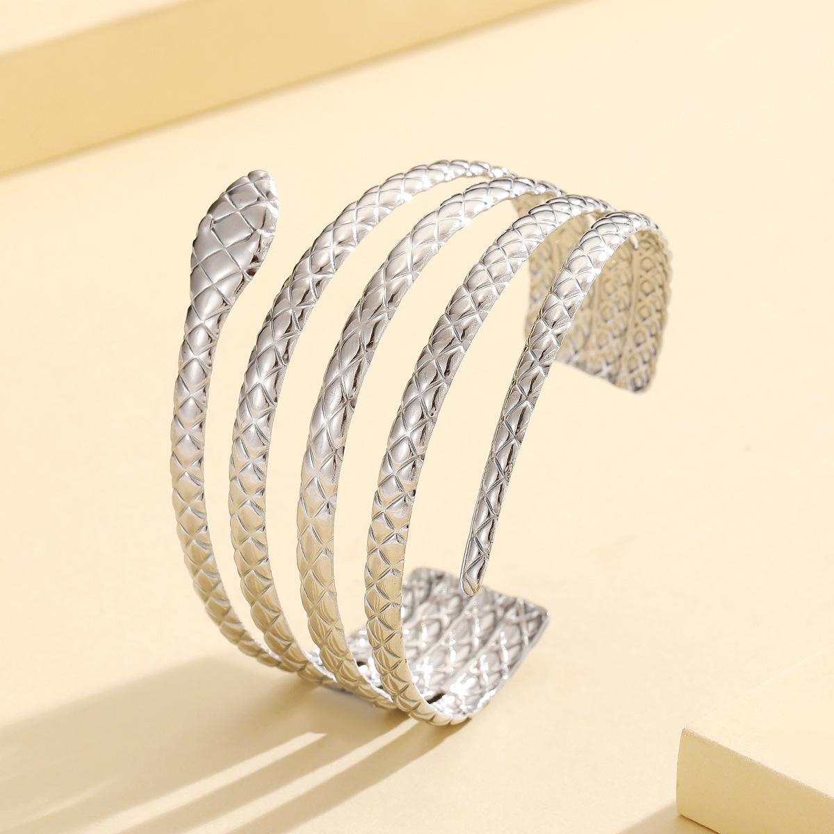 Punk Multi-Layered Snake Shape Stainless Steel Bracelet