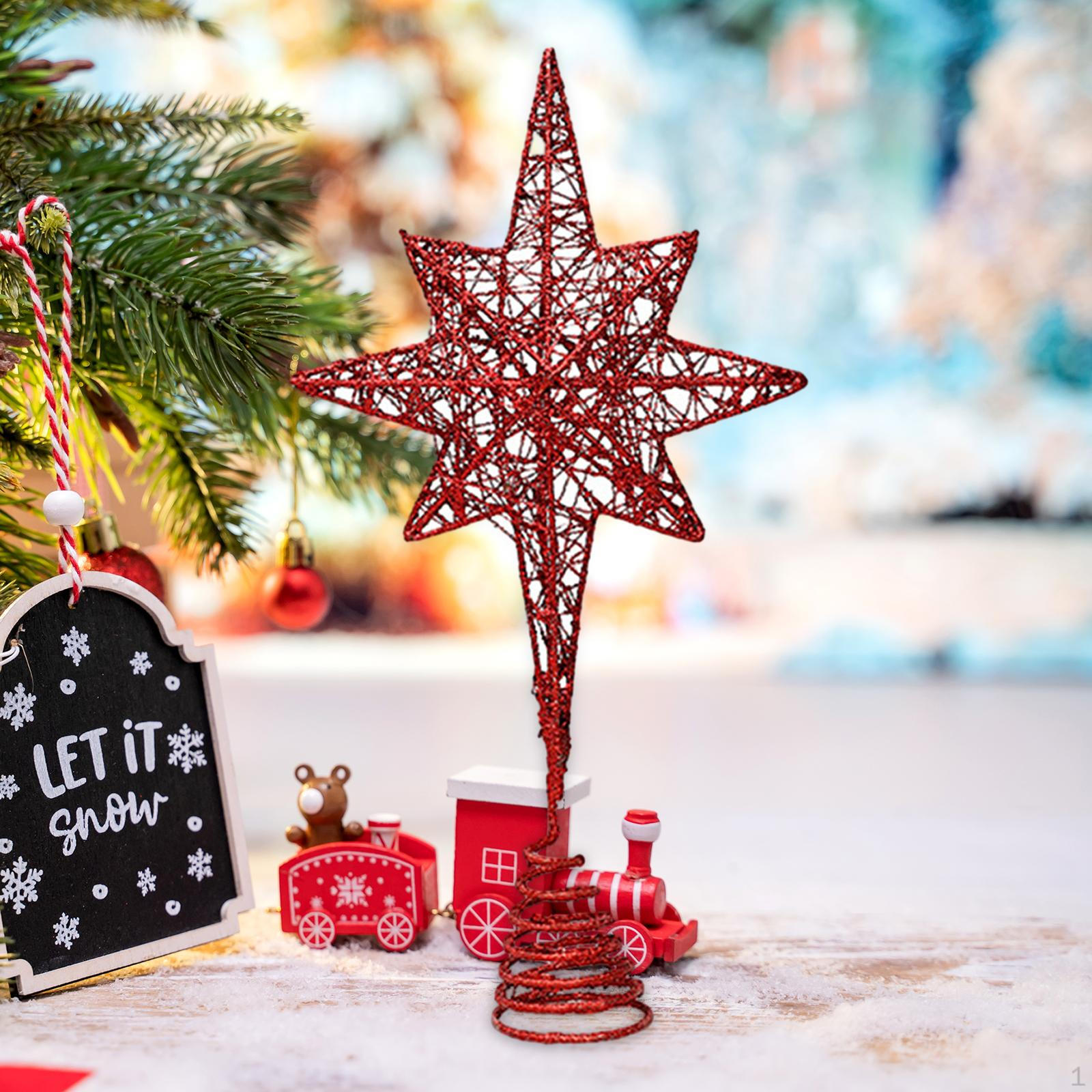 

Christmas Tree Top Star Decorations Stylish Portable Lightweight Xmas Topper Ornament червоний