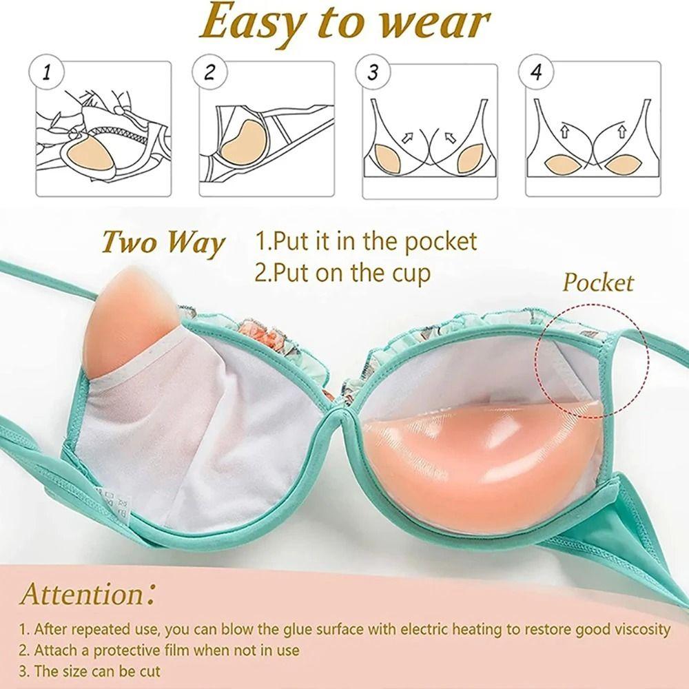 1pair Breast Lift Push Up Pads Reusable Breast Pads Skin-Friendly Nipple Cover  Wedding
