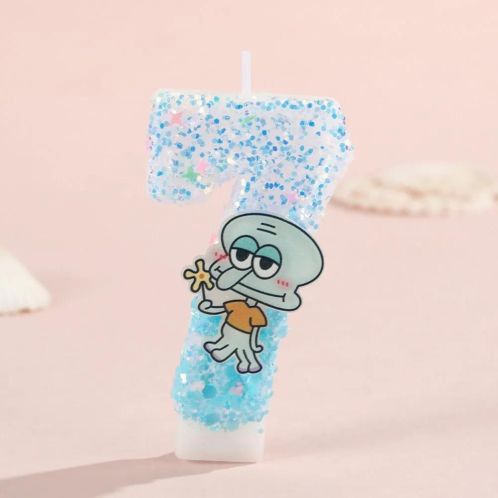 Number Shaped Birthday Candle 0-9 Glitter Design Cake Decoration for Children Baking Party Supplies with Character Figure
