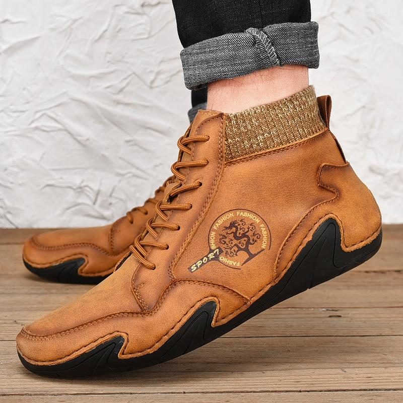 Autumn and winter men's shoes casual fashion men's tooling large size medium help sewing sole men's Martin boots men's warm shoes