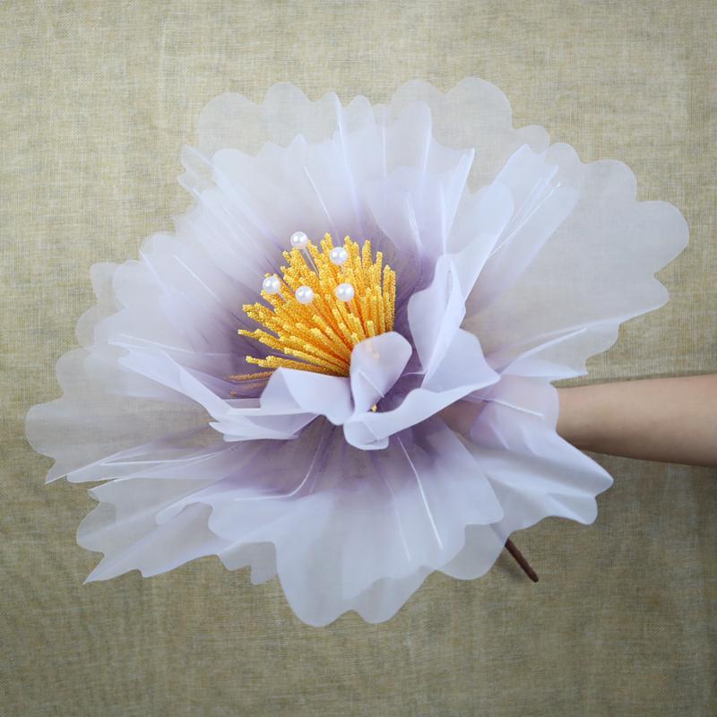 Giant Organza Artificial Flower Pearl Decor Lifelike Petals For Wedding Party Photo Shoots