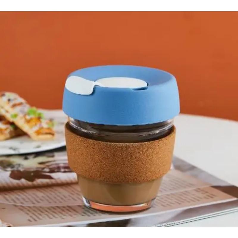 Silicaglas koffiekop kurk set van isolatie tegen de hete ideeën met kop 301-400ml