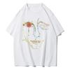 Colorful Graffiti Unisexs Face Cartoon Print New Casual Unisexs and Unisexs Clothing New Fashion Trend Loose Round Neck Tshirt