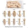 10Pcs Wooden Peg Dolls People Art Projects Miniature Montessori Toys with Painted Eyes