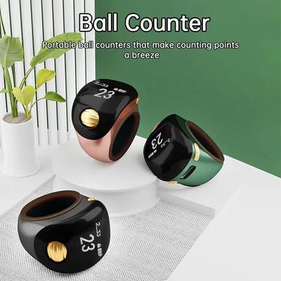 Portable Ring Type Ball Digital Finger Counter Type-C Rechargeable Adjustable OLED Screen Display Mini Tally Counter for Muslims Zikr Prayer