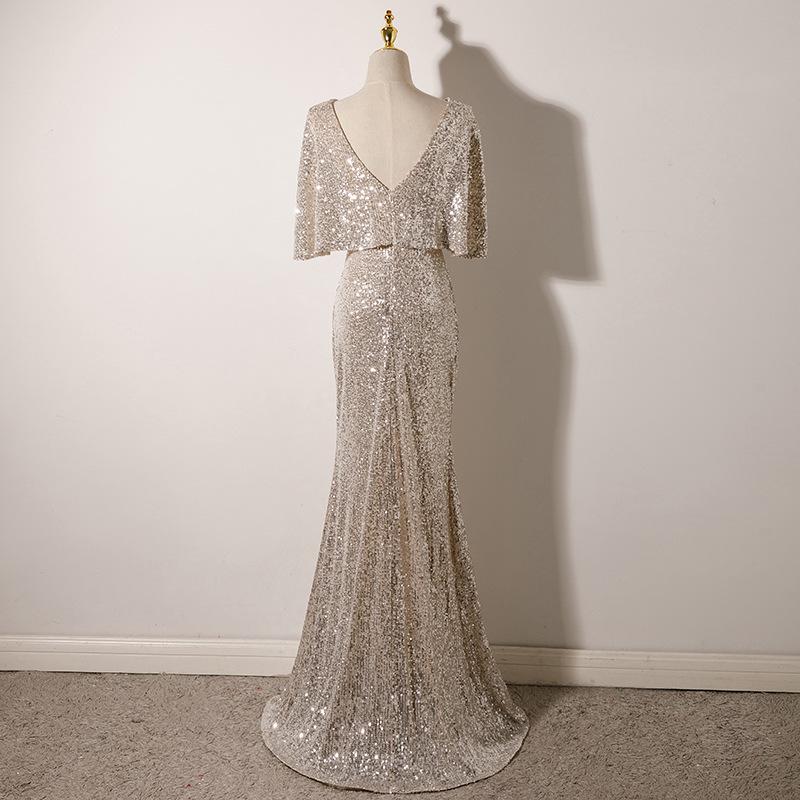 Rochie de seară elegantă 2024 Champagne cu trenă tip pește pentru femei - Stil de banchet de înaltă clasă