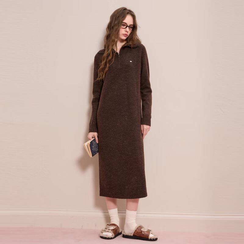 

Sancai Winter Knitted Zipper Collar Straight Dress S (155/80A)