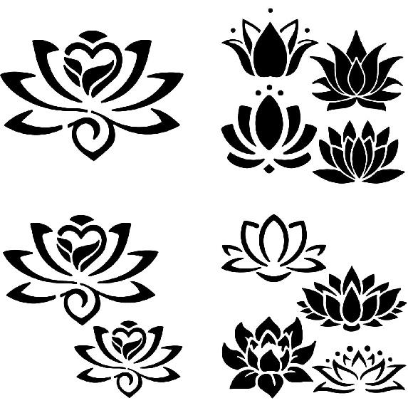 

GORGECRAFT 4 Packs Rose Car Decal Black Car Window Sticker Rose Flower Car Decals Waterproof Self-Adhesive Decals Car Laptop Window Bumper Sticker Asian