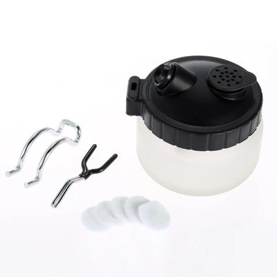 Metal Handle Spray Pen Cleaning Pot with Airbrush Hanger with Filter Sponge Airbrush Cleaning Jar with Cover Anti-tip