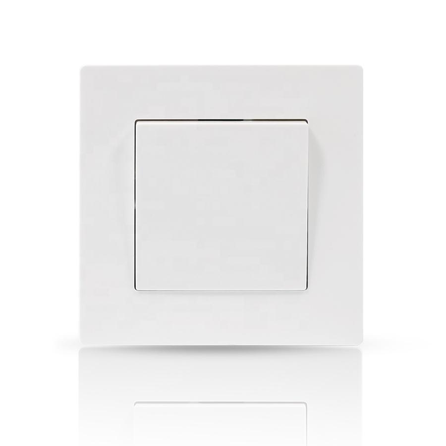 China New Model European Standard White / Black / Gold Flame Retardant PC Plate 1 Gang 1 Way 2 Way Modern Wall Light Switch