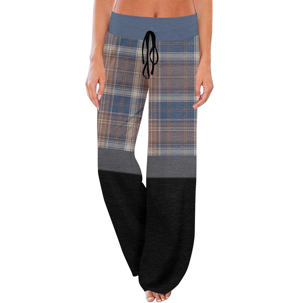 Women's Sports Pants Sleeping Pants Printed Drawstring Wide Leg Pants Casual Trousers With Pockets