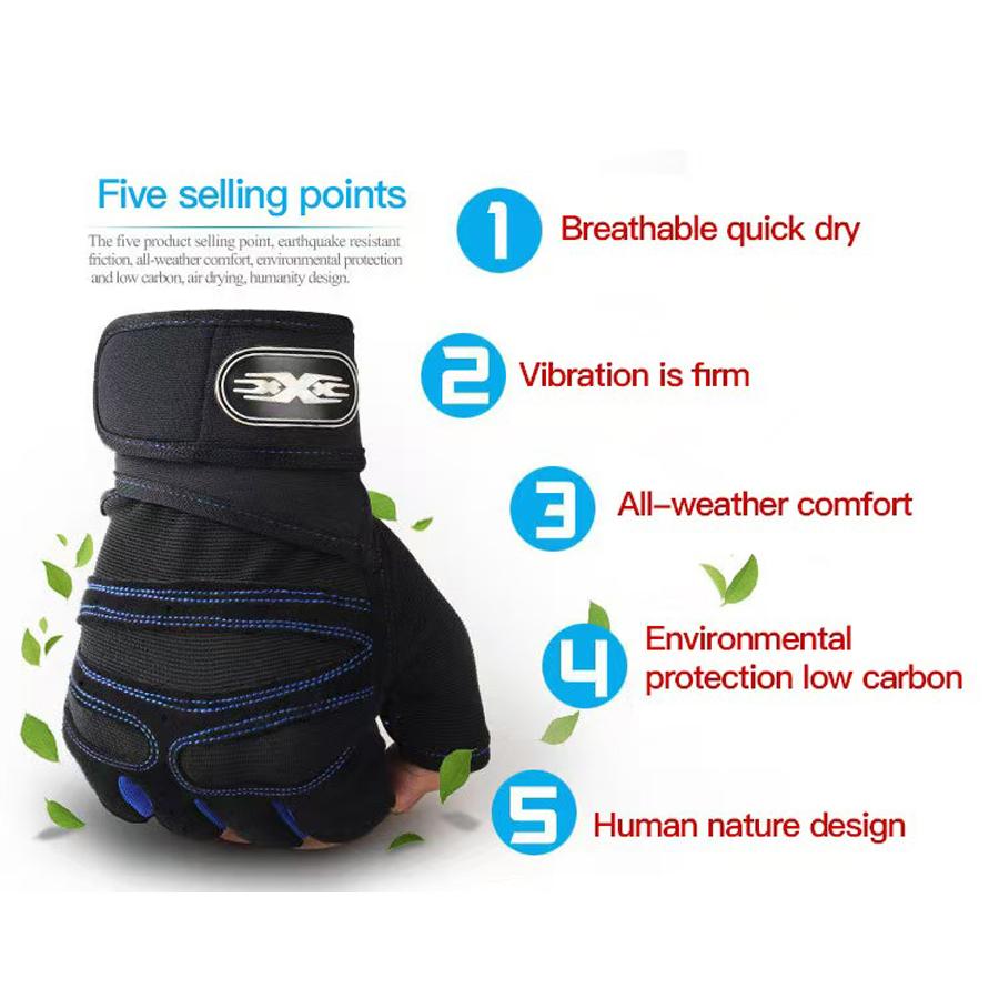 Half-Finger Weightlifting Non-Slip Gloves - 1 Pair Breathable Fitness Gloves For Dumbbell, Strength Training, Riding, Cycling