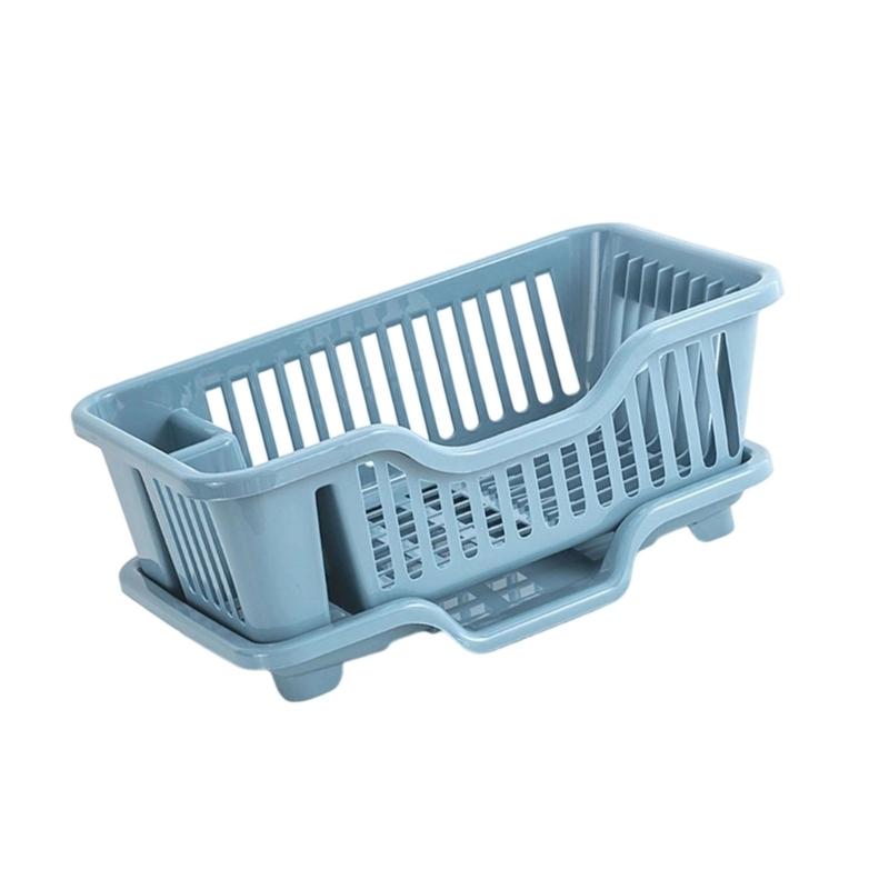 31BC Thick Car Bowls Rack Organiser with Drain Board Storage Compartments 43Cm