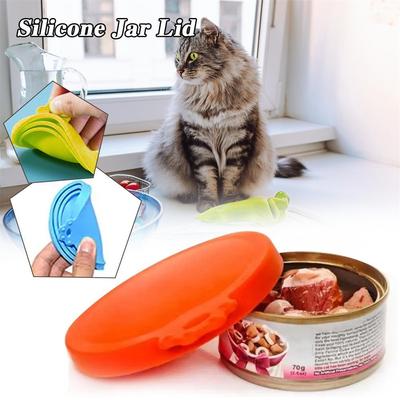 A Set Reusable Pet Food Can Cover and Spoon Portable Dogs Cat Storage Tin Cap Lid Seal Cover Health Pet Supplies Pet Lids Can