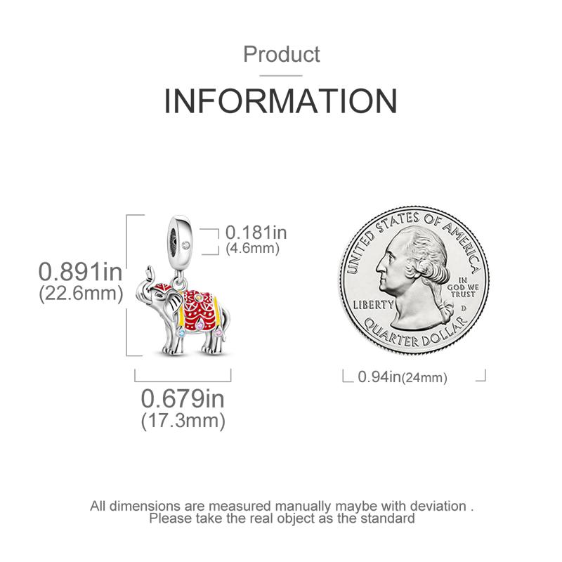 Pendant Charm Bead Copper Lucky Elephant Pendants Fit Original Bracelet For Jewelry Making Valentine'S Day Gift