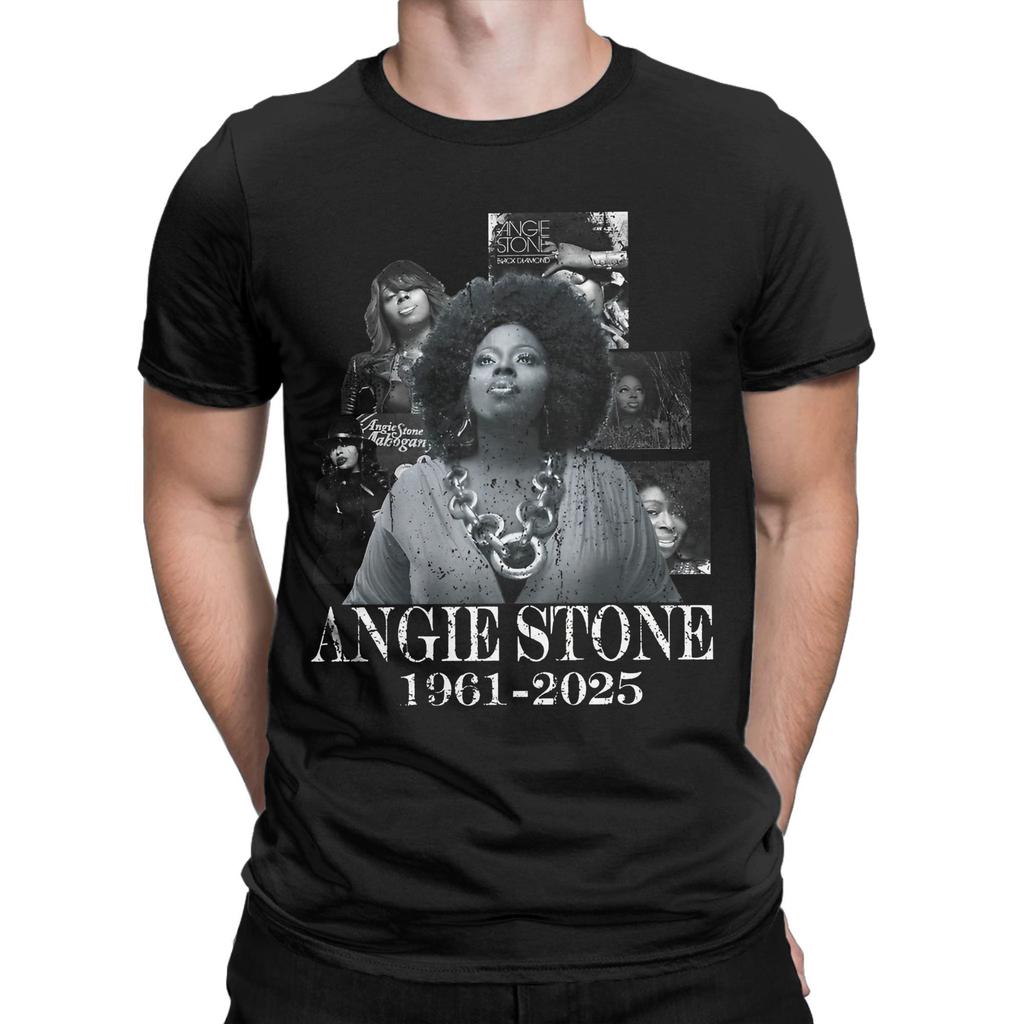 Maglietta RIP Angie Stone Memory per Uomo Cantante 1961-2025 Musica Divertente Cotone T-shirt Manica Corta 4XL 5XL 6XL merchandising