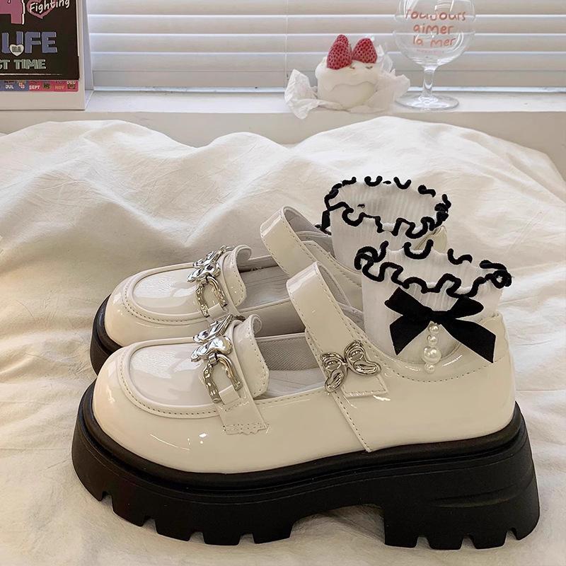 

Girls black leather shoes spring and autumn Mary Jane single shoes 2025 spring and autumn new British style princess platform foreign style shoes 26