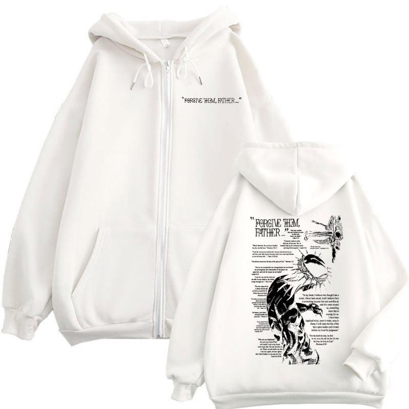 Felpa con Cappuccio e Zip Moda Vintage Felpe con Zip Unisex Casual Pullover Oversize