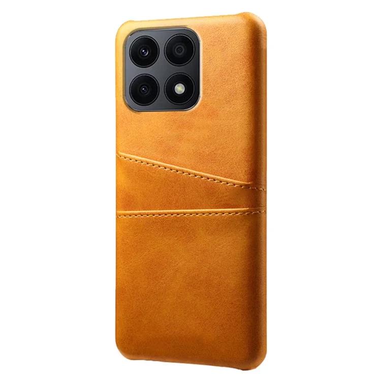 For Honor X8a 4G Dual Card Slots Phone Case Anti-scratch Leather PC Phone Cover