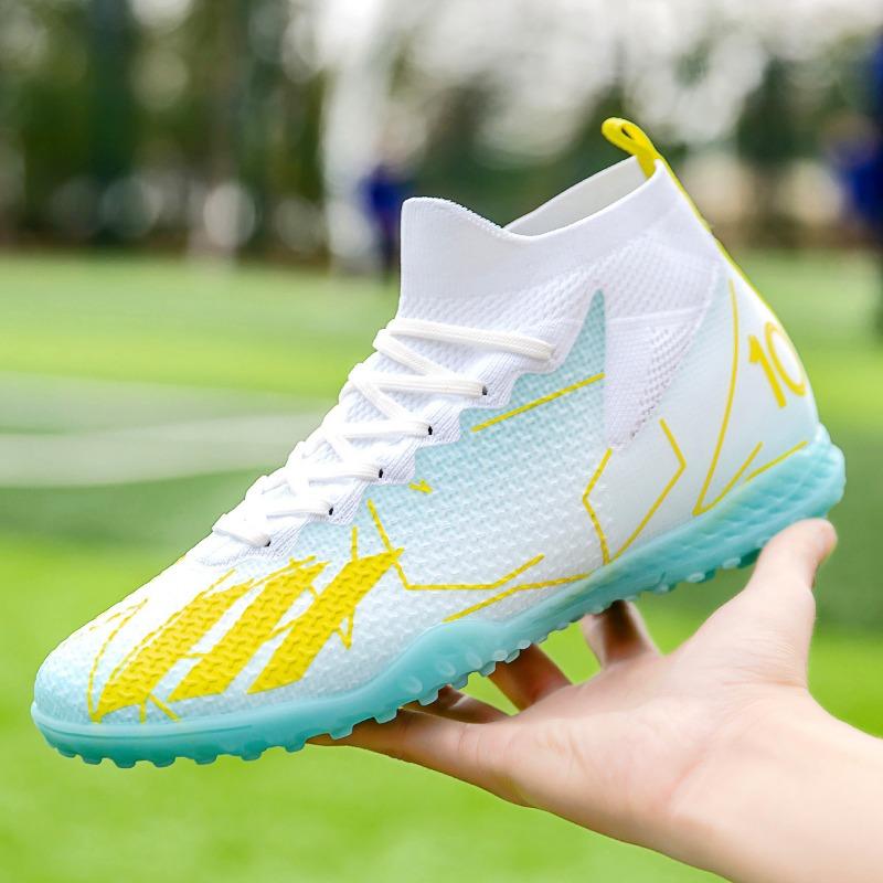 New high-top football shoes, boys and girls, youth training shoes, long nails, broken nails, football shoes