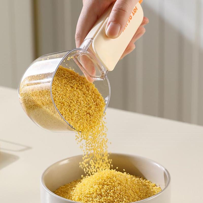 Rice Scoop Dog Food Scoop Multifunctional Pet Feeding Spoon With Sealing Clip Plastic Cat Food Dedicated Measuring Spoon