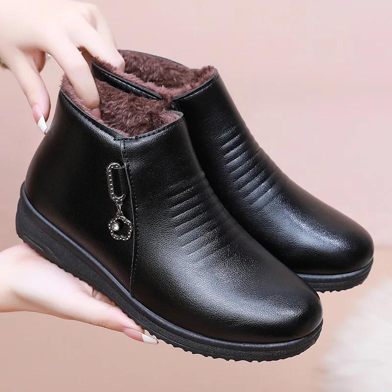 Fashion Women's Ankle Boots Winter Cotton Shoes Plush Comfort Anti Slip Warm Short Boots Waterproof Outdoor Cold Proof Cotton Boots 2025